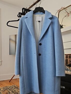 Hugo Boss Light Blue Women's Wool-Blend Trench Coat